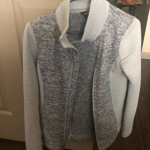 North Face full zip gray fleece jacket